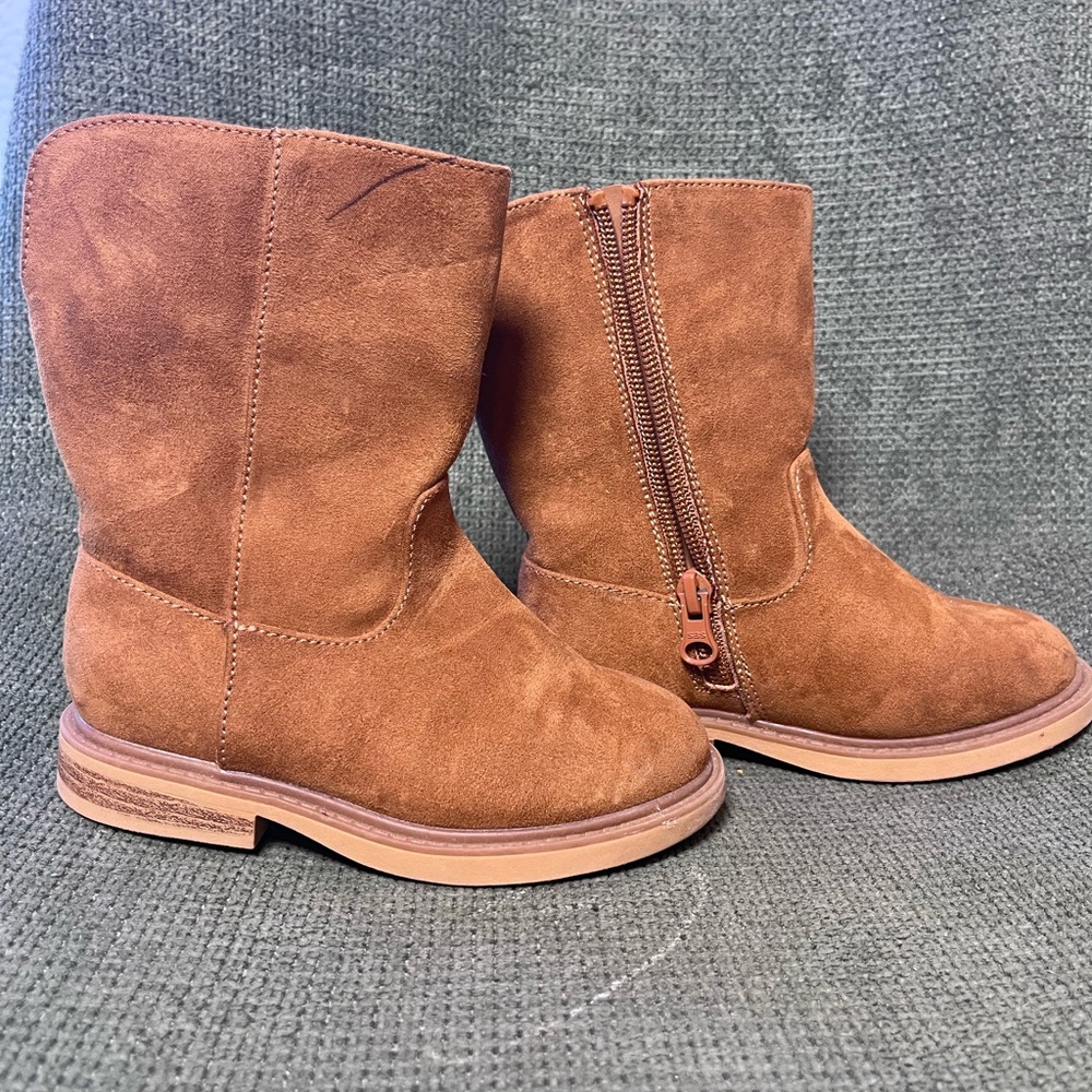 Brown Suede Kids Boots